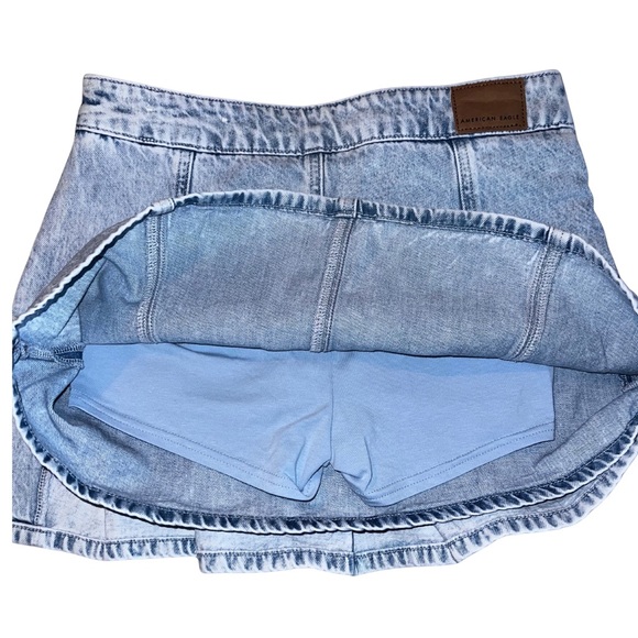 American Eagle Pleated Denim Mini Skort NWOT - Picture 4 of 5